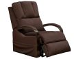 Felállást segítő masszázs fotel dióbarna szövet kárpittal - Chandler