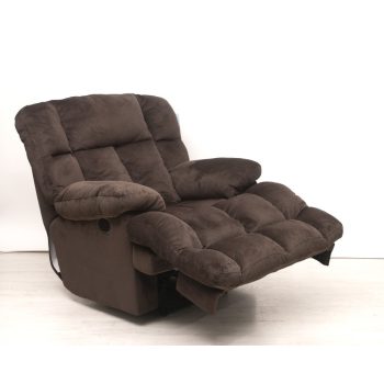   XL fekvő fotel motoros talppal csokoládébarna puha plüss kárpittal raktárról - Cloud