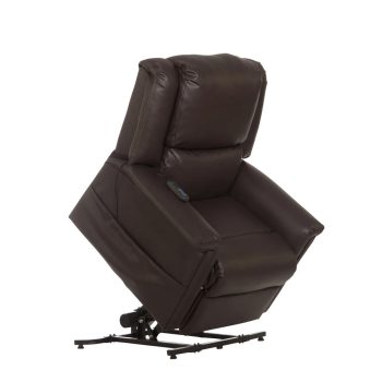   Kórházi minőségű kárpittal felállást segítő fotel raktárról - csokoládébarna - Elsie