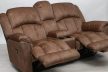 Lábtartós 2 személyes relax kanapé - mozis, motoros - Wave gesztenyebarna mikrobársony kárpittal - Gilmore