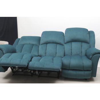   3 személyes motoros relax kanapé Melon türkizzöld microszálas szövet kárpittal raktárról - Gilmore