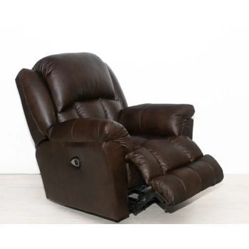 Bőr fotel motoros fix talppal dió színben - Gilmore