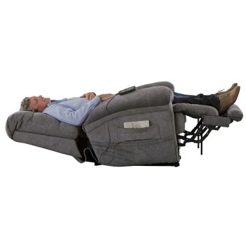   Longevity fotel - két motoros felállást segítő fekvő fotel XL méretben grafitszürke Microfiber kárpittal raktárról