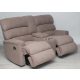 Kis méretű motoros házimozi kanapé világosbarna szövet kárpittal raktárról - Preston2