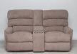 Kis méretű motoros házimozi kanapé világosbarna szövet kárpittal raktárról - Preston2