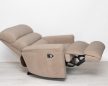 Kis méretű forgó fotel motoros - hintázó talppal, világosbarna szövet kárpittal raktárról - Preston2