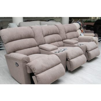   3 személyes full relax mozis motoros kanapé Cuba világosbarna szövet kárpittal raktárról - Preston 2