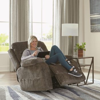   XL wellness fotel shiatsu derék masszázzsal zöldesbarna szövet kárpittal - Refresher