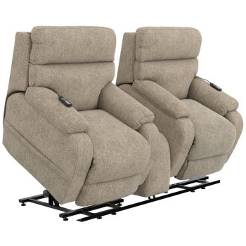   Felállást segítő házimozi kanapé - világosbarna kárpittal raktárról - Renegator