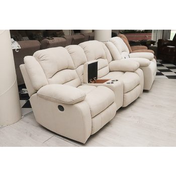   Házimozi kanapé - motoros - Bronx teflonnal impregnált beige szövet kárpittal raktárról - Tessin