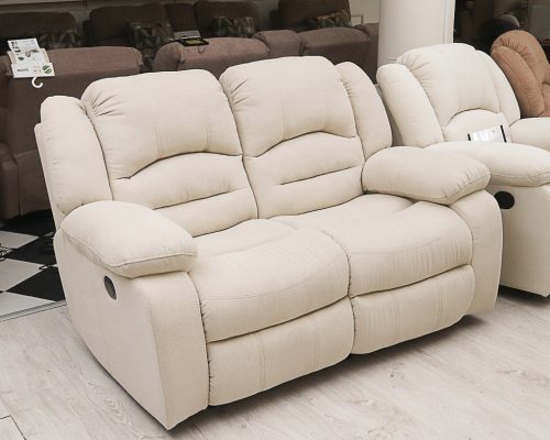 2 személyes relax kanapé - Bronx beige teflonos szövet kárpittal raktárról - Tessin