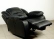 Bőr fotel emelhető lábtartóval fekete valódi bőr - Tesssin