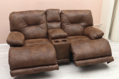 Mozi kanapé motoros ülésekkel gesztenyebarna textilbőr kárpittal - Voyager