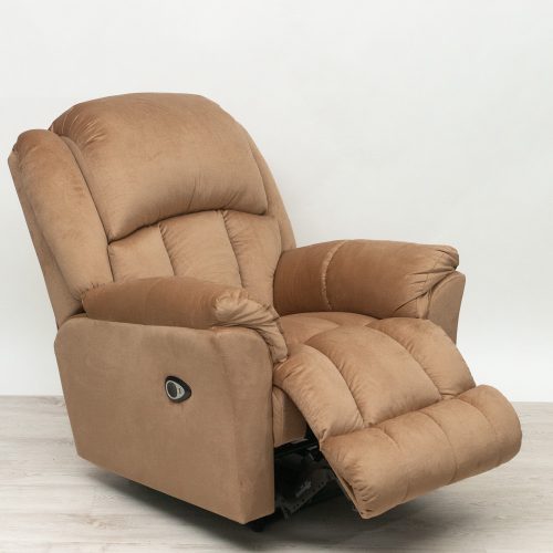 Elektromos fotel Melon világosbarna microszálas szövet kárpittal raktárról - Gilmore