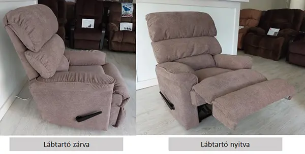 Kézikaros fotel látartó pozíciói