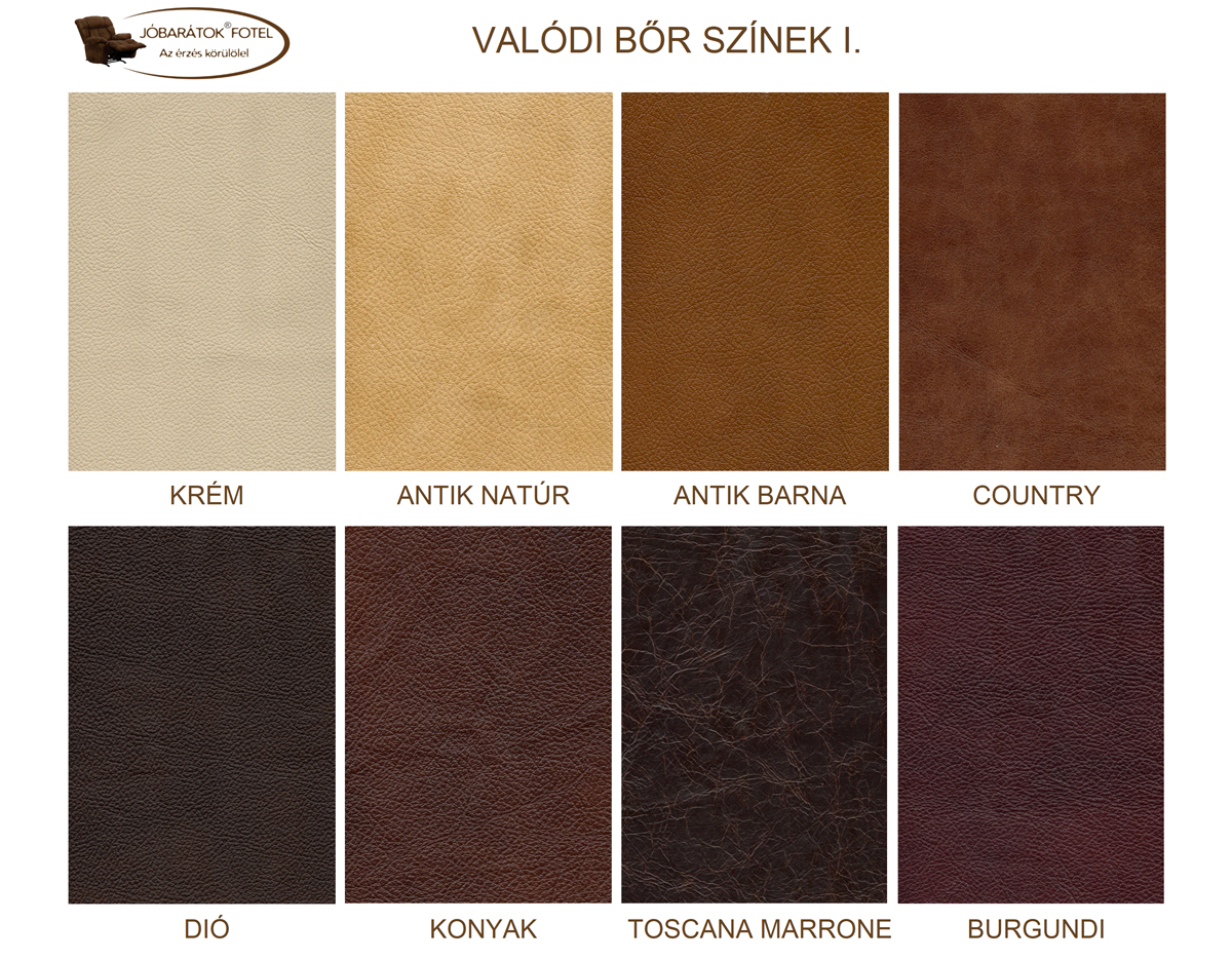 Valódi bőr színek