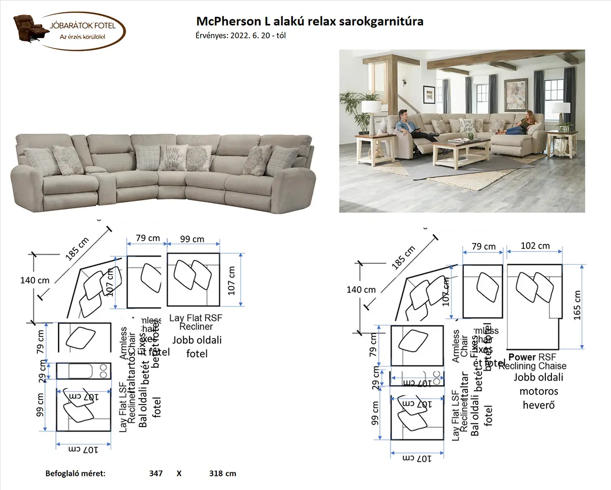 L alakú relax sarokkanapé összeállítása - McPherson