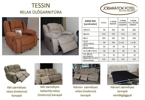 Tessin relax ülőgarnitúra